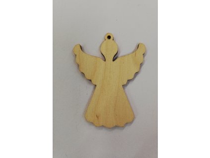 Dřevěný výřez z překližky 3mm Anděl 6 x 5 cm
