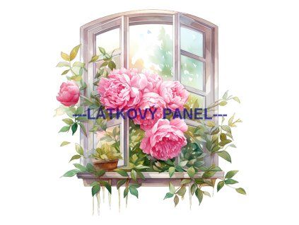 Látkový panel - Okno s dekorací - OD-54
