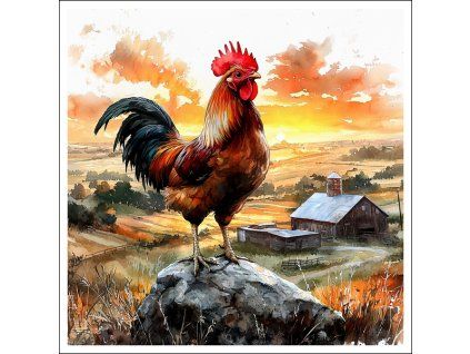 Panel bavlna 30 x 30 cm - Kohout