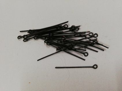 Kovový komponent - ketlovací jehly - černá - 26 mm - 30 ks v balení