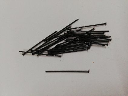 Kovový komponent - ketlovací nýty - černá - 30 mm - 30 ks v balení