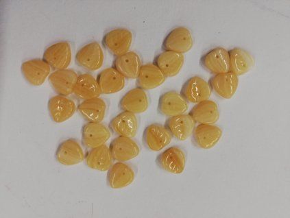 Skleněné mačkané korálky - srdíčko opálová hnědá 8mm - 30ks