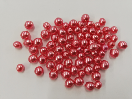 Voskované perly 5 mm lososová tmavá 20 g
