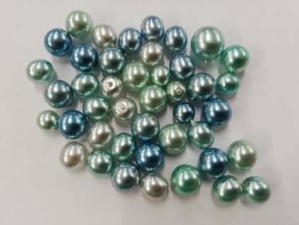 Voskované perly 6 mm mix modrá 20 g