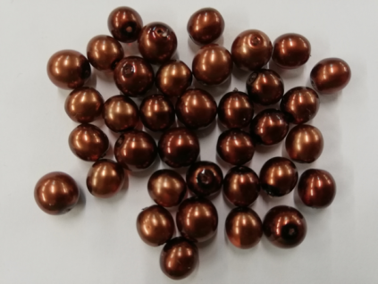 Voskované perly 8 mm tmavě hnědá 20 g