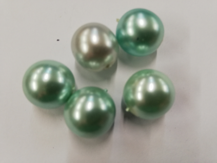 Voskované perly 12 mm mix zelená bílá 20 g
