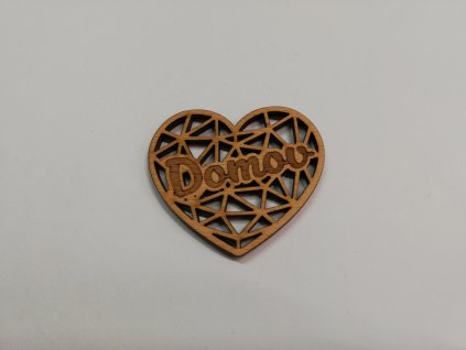 Dřevěný výřez Srdce Domov 5 cm