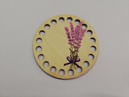 Dno na háčkované košíky překližka kruh levandule 10 cm