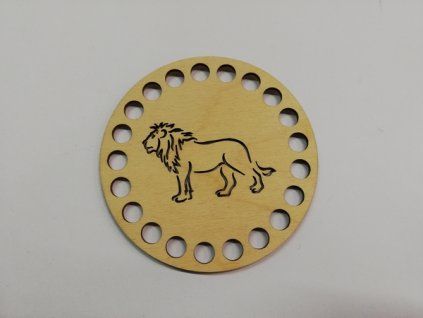 Dno na háčkované košíky překližka kruh lev 10 cm