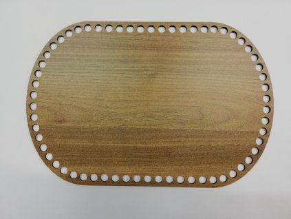 Dno na háčkované košíky překližka tmavý dub ovál 30 x 20 cm