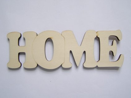 Dřevěný výřez nápis HOME 18 cm