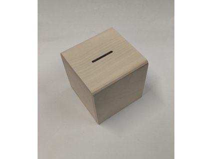 Dřevěná kasička ke zdobení - 9,8 x 9,5 cm