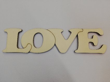 Dřevěný výřez vypalovaný nápis LOVE 24 cm
