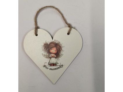 Cedulka srdíčko - 14,3 x 15 cm - Andělka - Pro maminku