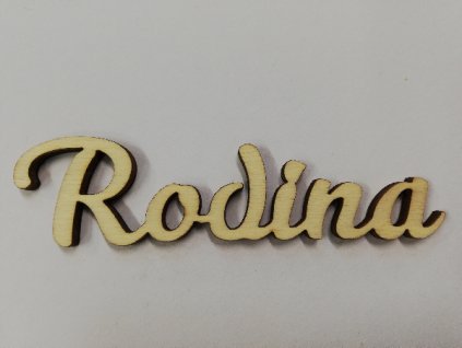 Dřevěný výřez nápis Rodina 10 cm