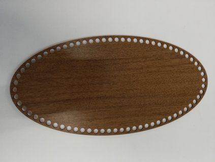 Dno na háčkování - dekor - elipsa 40 x 20 cm - tmavý dub