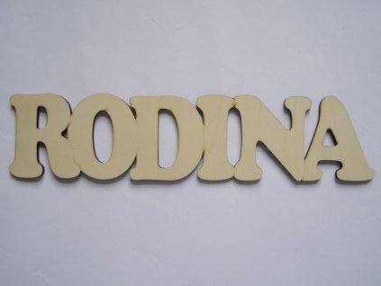 Dřevěný výřez nápis RODINA 29 cm