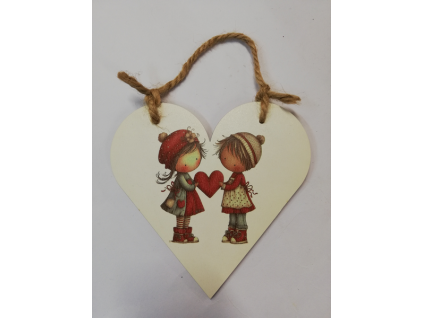 Cedulka srdíčko - 14,3 x 15 cm - Páreček