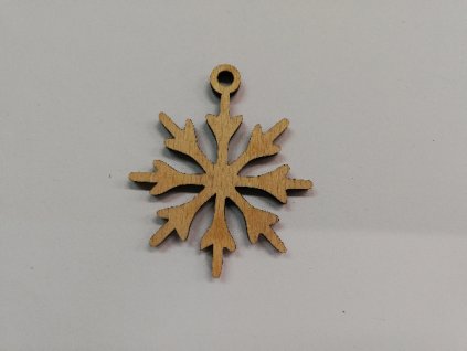 Dřevěný výřez Vločka 4,5 cm