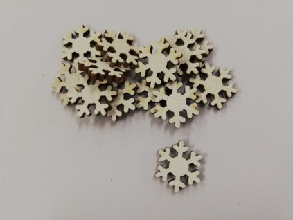 Dřevěný výřez vločka 2cm