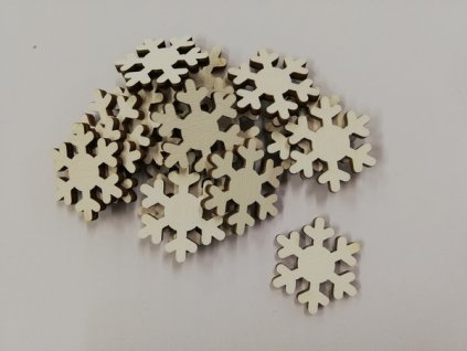 Dřevěný výřez vločka 3cm