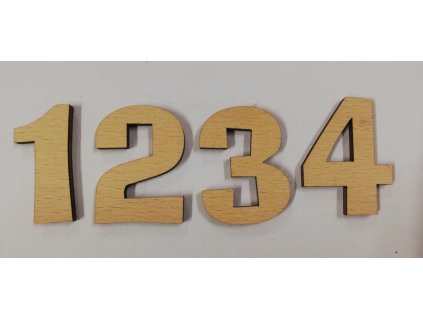 Dřevěný výřez sada čísel na advent č.2 4cm