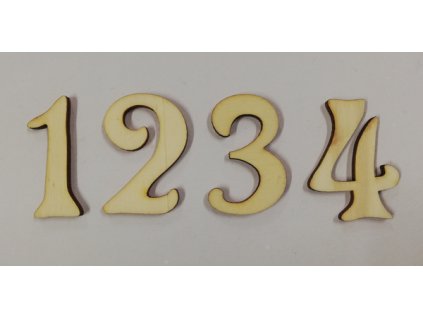 Dřevěný výřez sada čísel na advent č.1 4cm