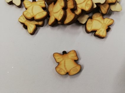 Dřevěný výřez vánoční ozdoba zvoneček 1,5cm