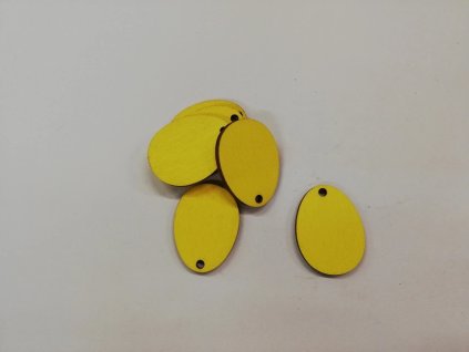Dřevěný výřez Velikonoční vajíčko žluté 3 cm