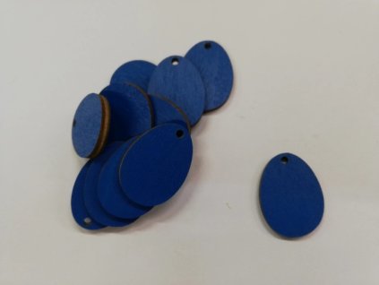 Dřevěný výřez Velikonoční vajíčko modré 3 cm