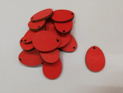 Dřevěný výřez Velikonoční vajíčko červené 3 cm