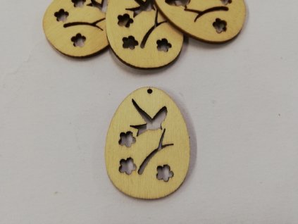 Dřevěný výřez velikonoční vajíčko 3,5x2,8cm č.4