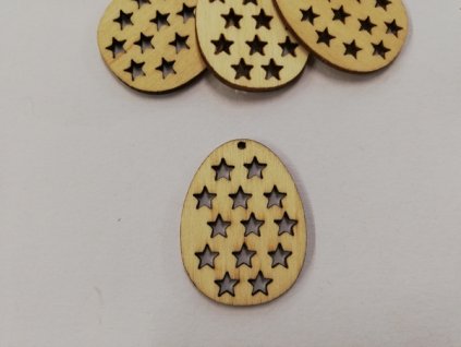 Dřevěný výřez velikonoční vajíčko 3,5x2,8cm č.3