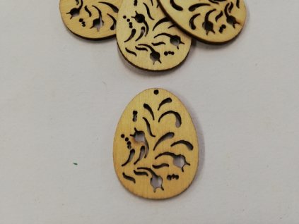 Dřevěný výřez velikonoční vajíčko 3,5x2,8cm č.1