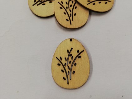 Dřevěný výřez velikonoční vajíčko 3,5x2,8cm č.6