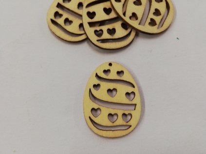 Dřevěný výřez velikonoční vajíčko 3,5x2,8cm č.2