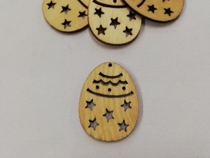 Dřevěný výřez velikonoční vajíčko 3,5x2,8cm č.8