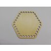 Dno na háčkované košíky překližka hexagon obloučkový 15 cm
