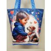 Taška nákupka digitální tisk 49 x 42 cm se zipem Chlapeček s pejskem