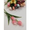 Umělá dekorace tulipán růžovo bílý