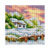 Tištěná předloha pro výšivku 15 x 15 cm Zimní dům
