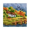 Tištěná předloha pro výšivku 15 x 15 cm Podzimní dům 1