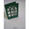 Vánoční přání 10,8 x 15,5 cm okno zelená bílá