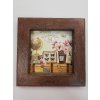 Obrázek dřevěný malovaný rámeček 19 x 19 cm Cestování