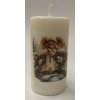 Svíčka palmová zdobená - válec 9,5 cm - Vánoční andělka