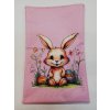 Stahovací pytlík digitální tisk 45 x 30 cm zajíček na růžové