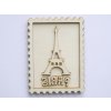 Razítko z překližky Eiffelova věž, dopisní známka 10 cm