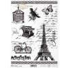 Rýžový papír A4 pro tvoření Paris, metropolitain,písmo, klícka R1512