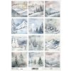 Rýžový papír A4 pro tvoření Zimní krajinky, hory R2308