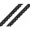 Bavlněná krajka paličkovaná šíře 11 mm - černá - 1m